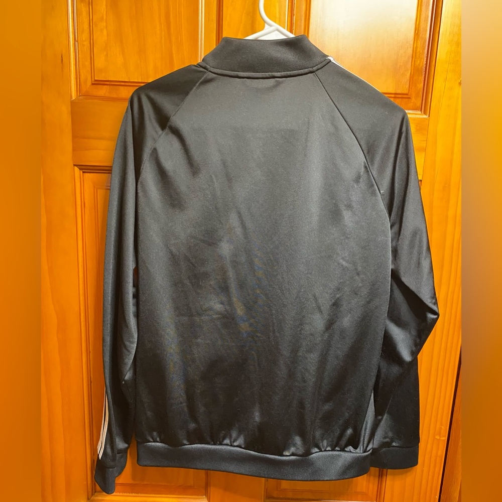 adidas Women’s Track Jacket Full Zip 3 Stripe Black Large - Picture 5 of 7